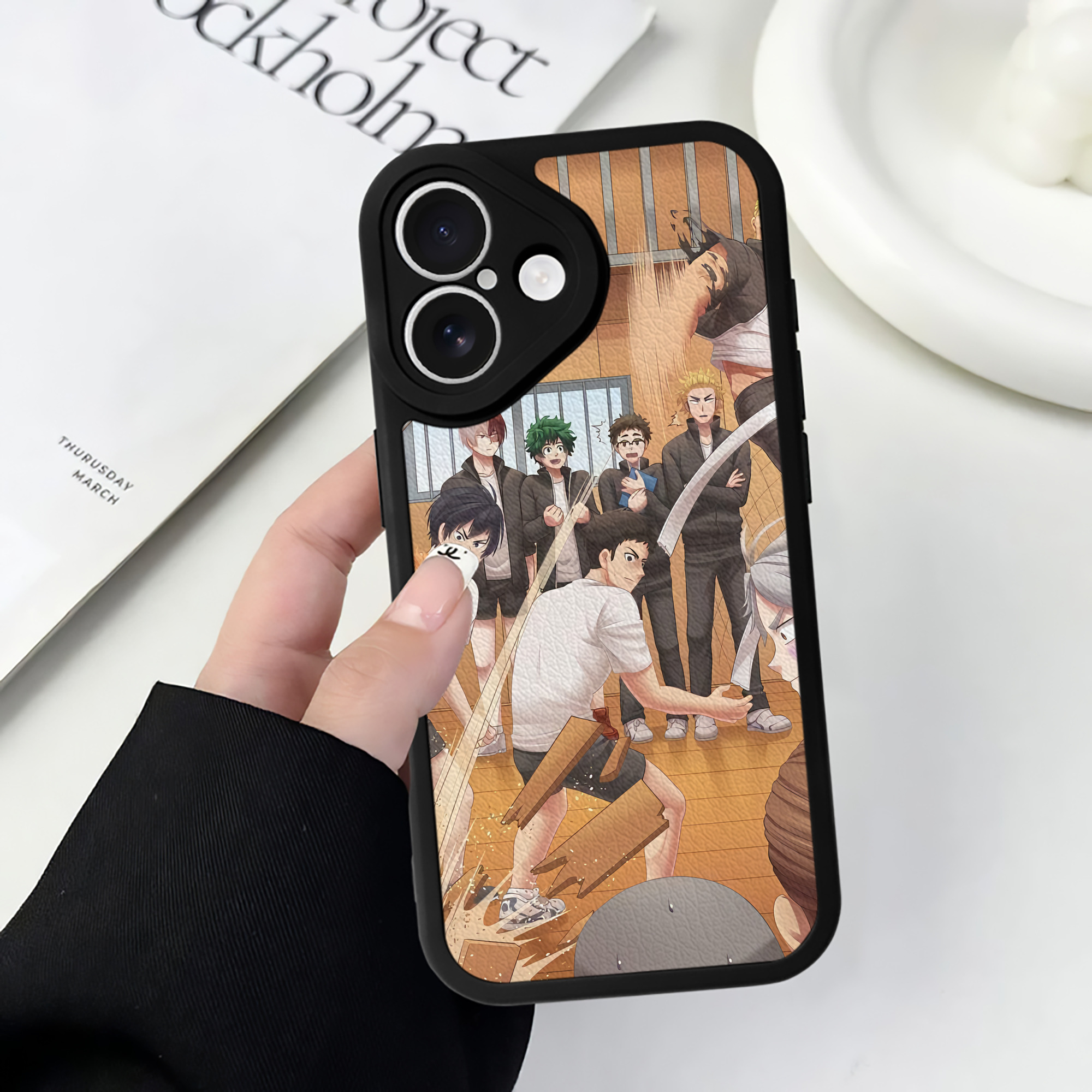 （画像用） ハイキュー!! Haikyu!! 【iPhone 16シリーズ対応】シリコンスマホケース（レザー調） 材質：シリコン